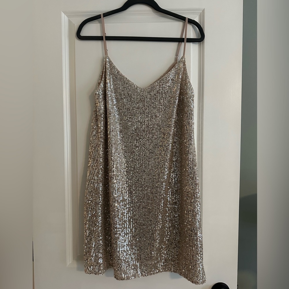 Banana Republic Gold Sequin Mini Dress